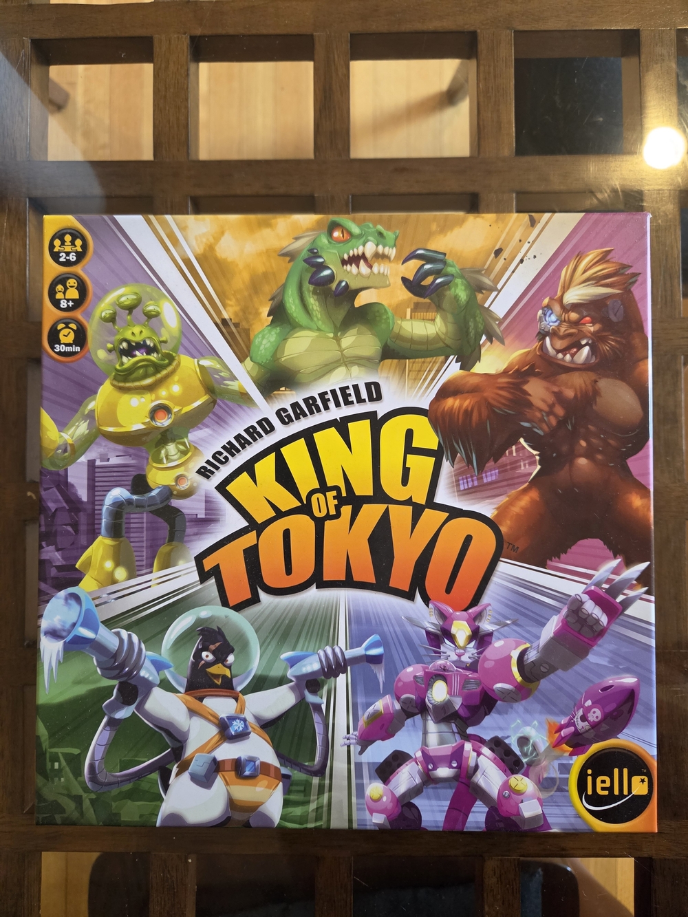 King of Tokyo Family Board Game - Green, Yellow & Purple Monster Artwork